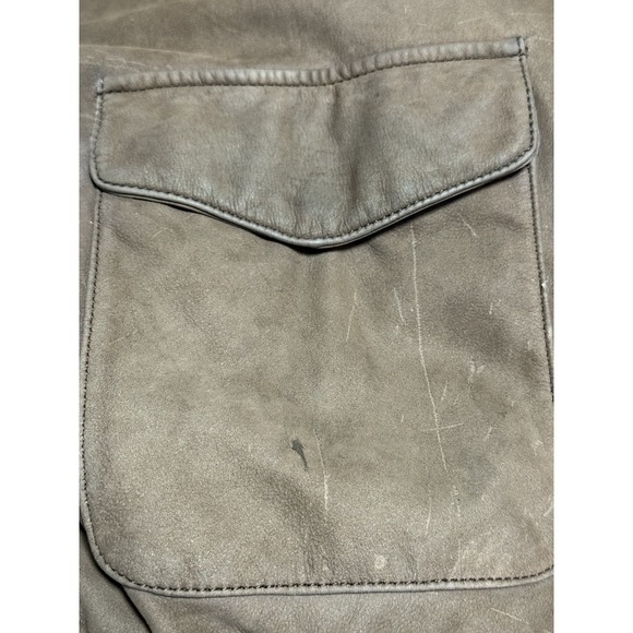 G-III Dark Brown Leather Bomber Jacket Suede-like SZ Medium Aviator - Picture 8 of 10